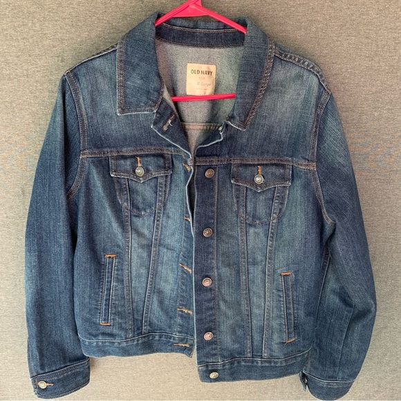 Old Navy Jackets & Blazers - Old Navy Trucker Jean Jacket Womens XL Medium Wash Blue Denim Pockets Classic